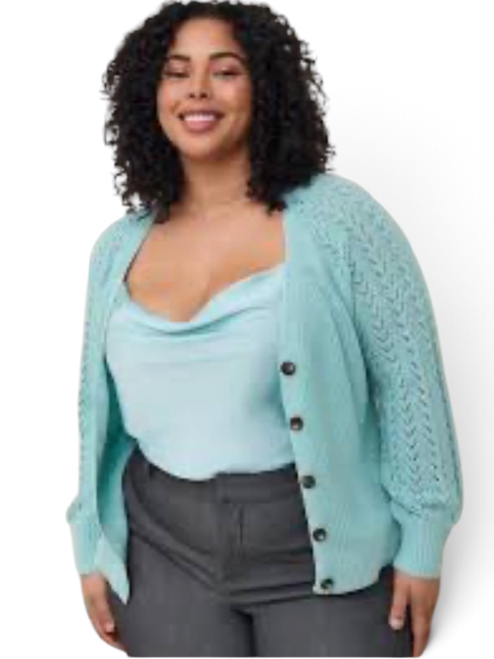 Torrid Mint Green Pointelle Cardigan Sweater